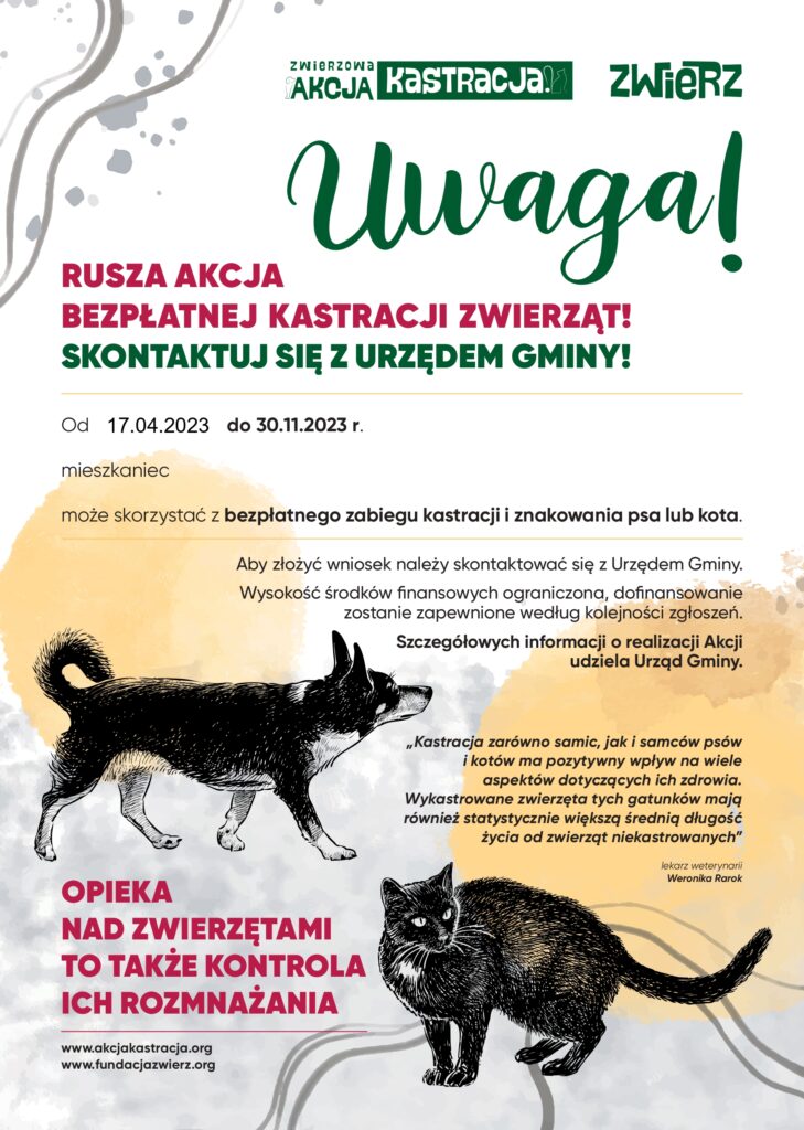 Wniosek o sfinansowanie zabiegu sterylizacji/kastracji psa/kota