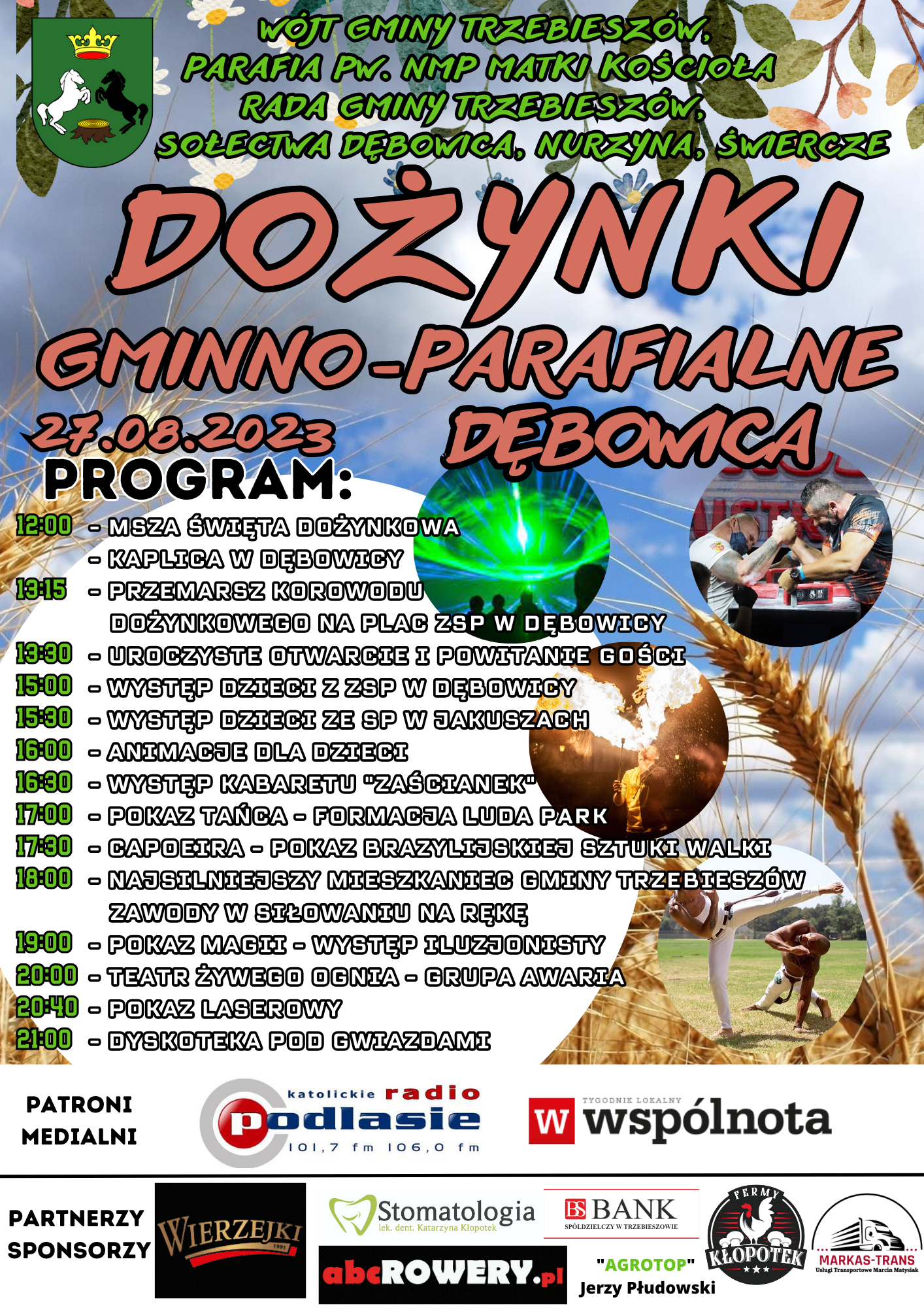 ZAPROSZENIE NA DOŻYNKI GMINNO-PARAFIALNE W DĘBOWICY