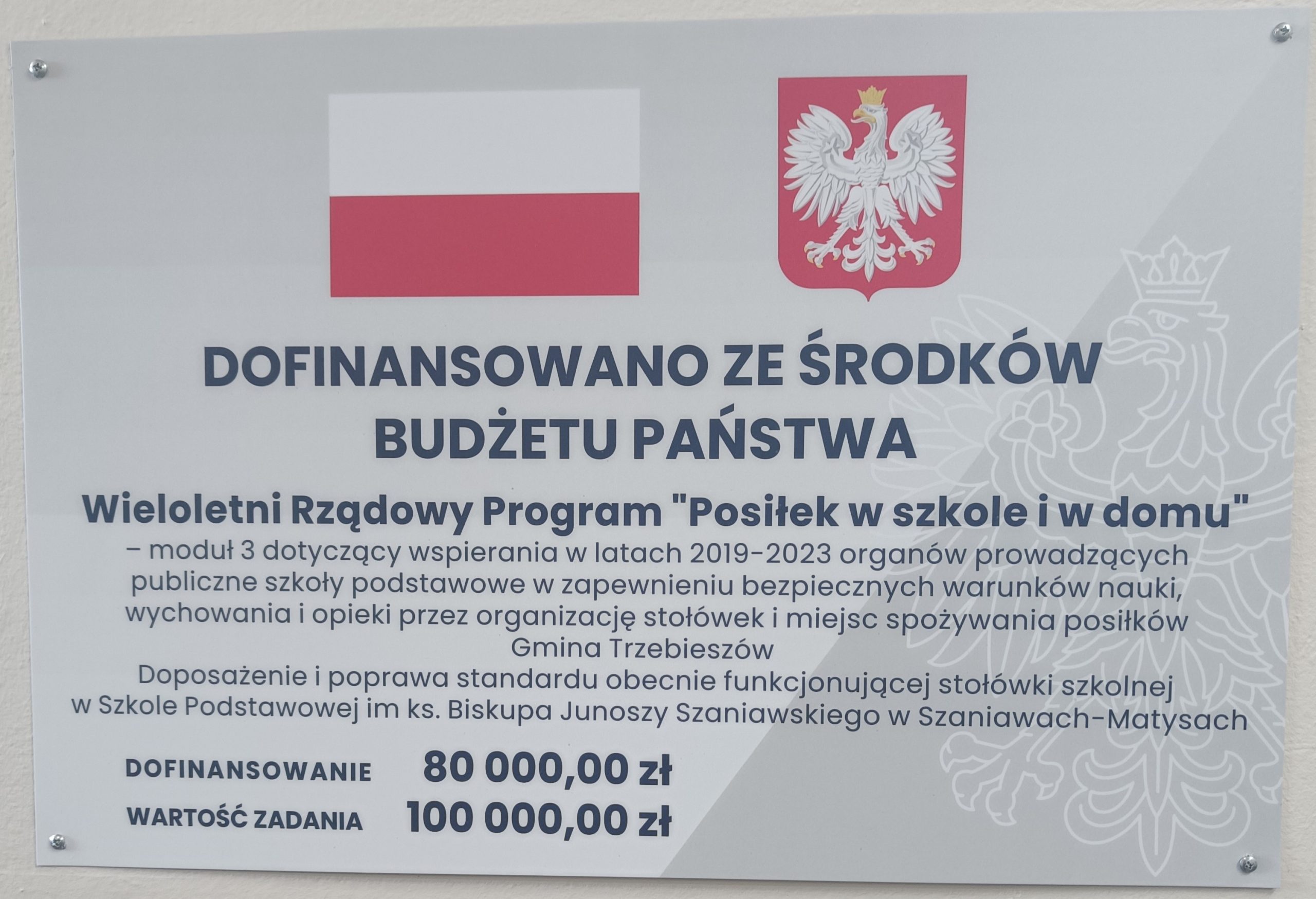 Dofinansowanie Gminy Trzebieszów w zakresie Programu „Posiłek w szkole i w domu”