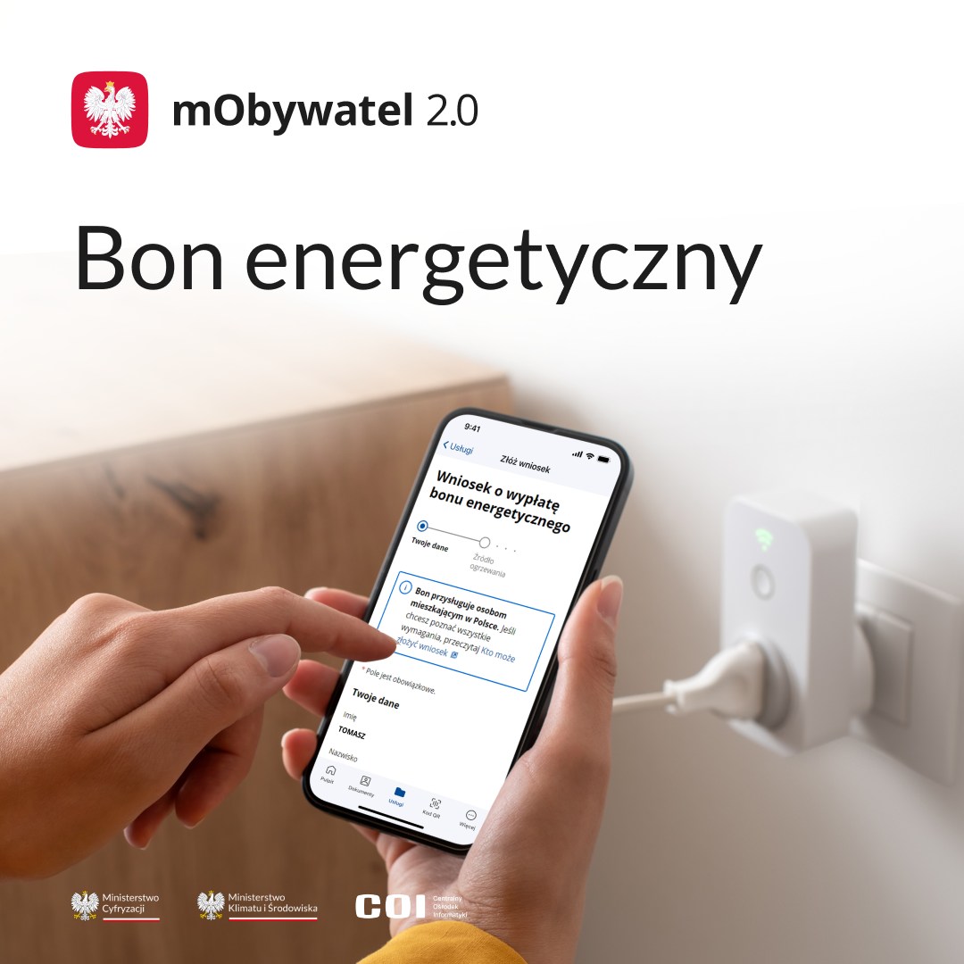 Wniosek o bon energetyczny dostępny online i w aplikacji mObywatel