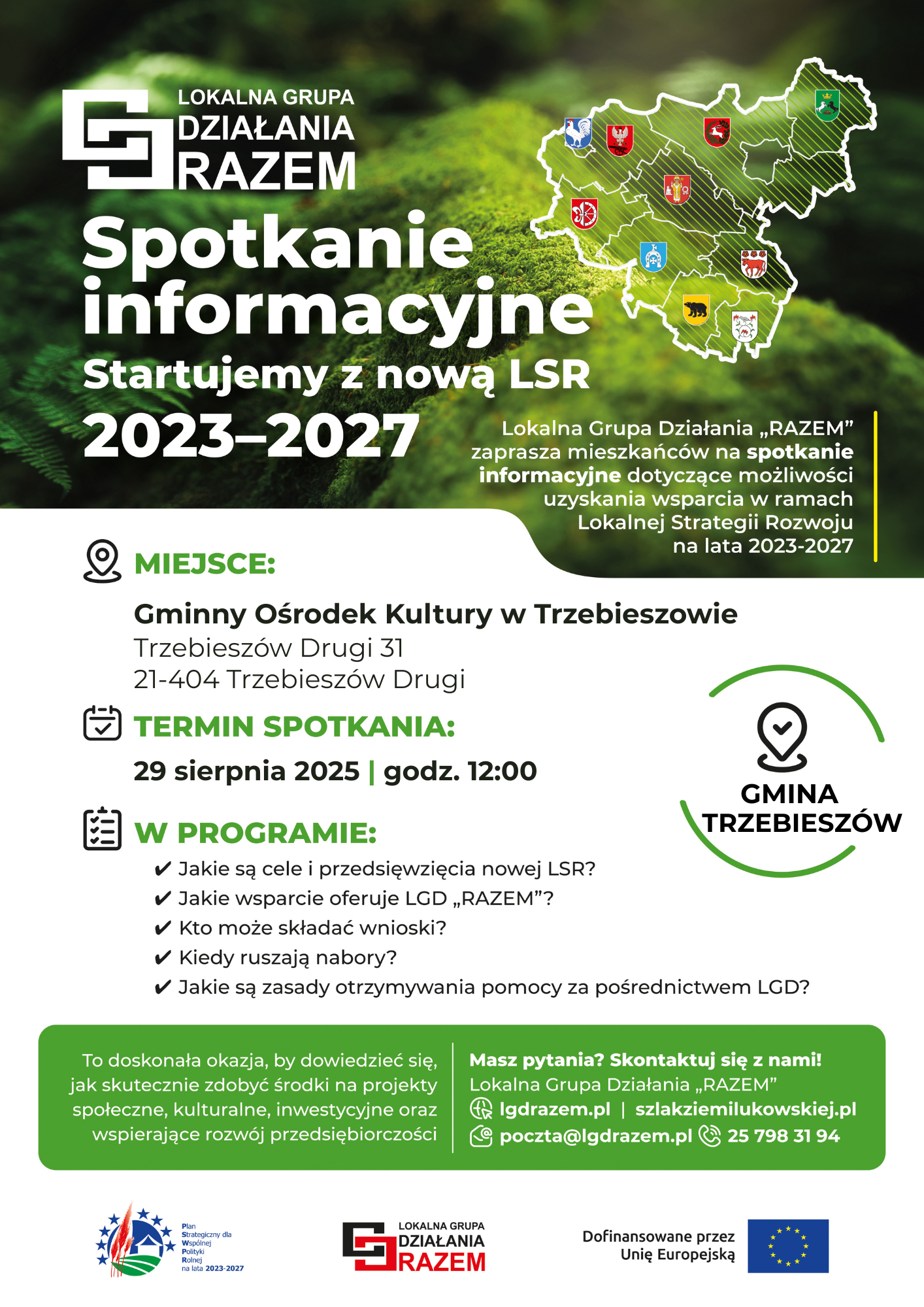 Spotkanie informacyjne „Startujemy z nową LSR 2023-2027″ w GOK Trzebieszów, o godz. 12:00