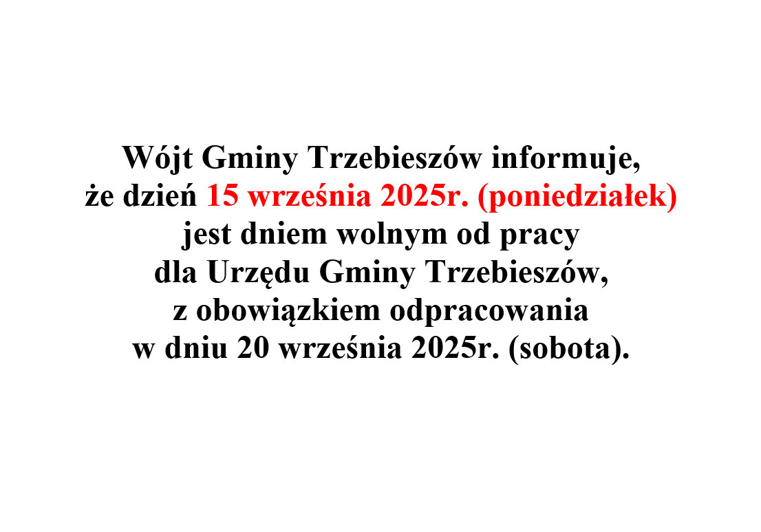 Urząd Gminy nieczynny – 15.09.2025r.