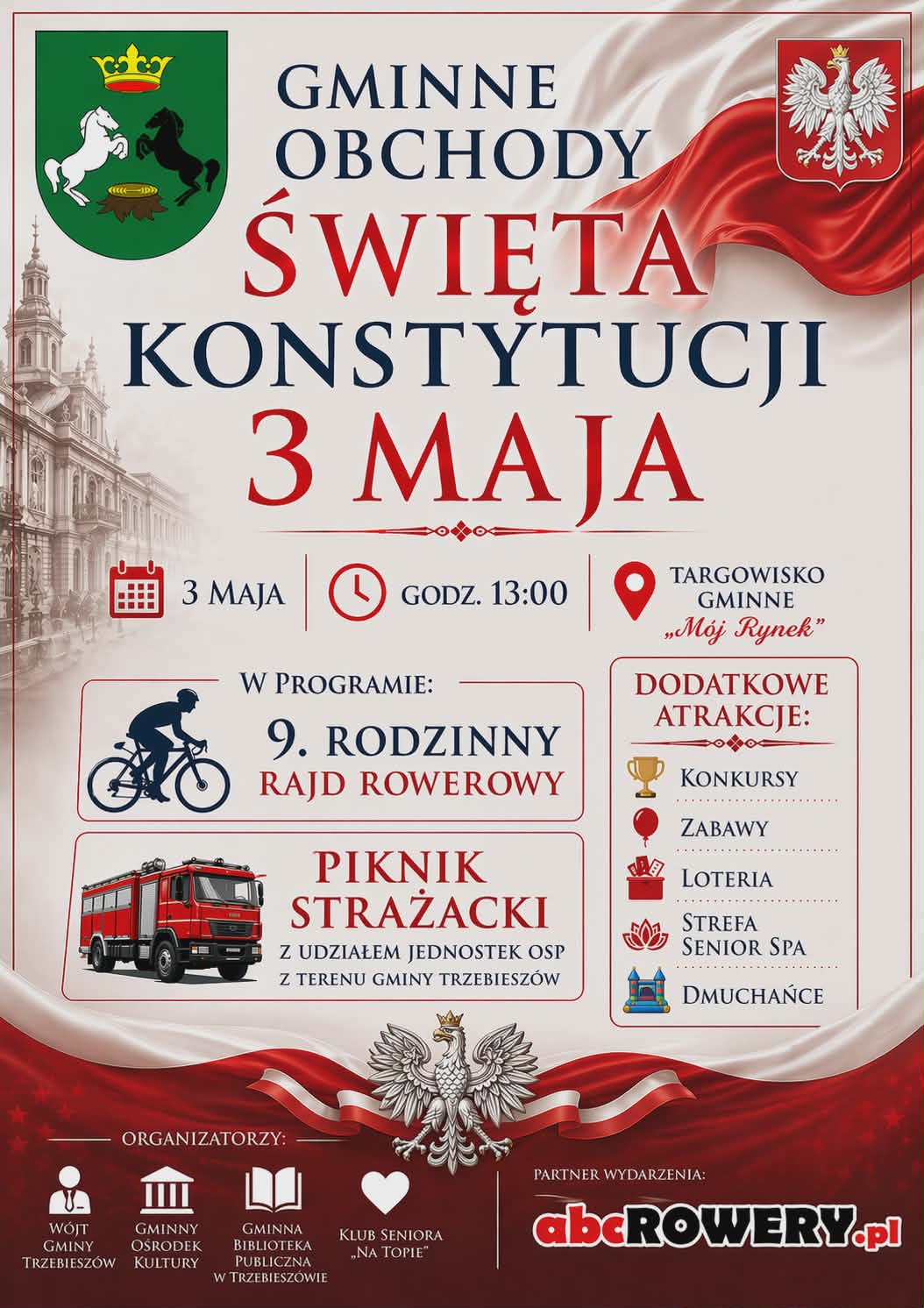 Zapraszamy na obchody Święta Konstytucji 3 maja w Gminie Trzebieszów 2026